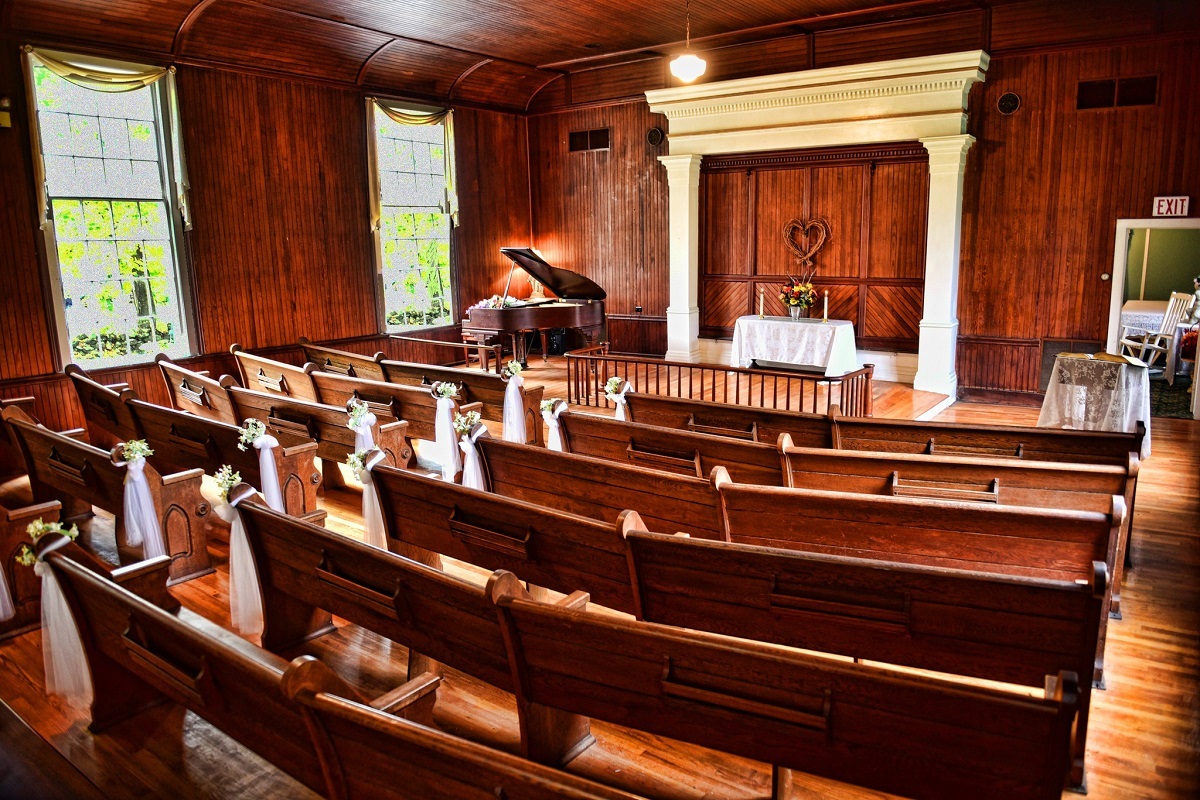 Inside view of the wedding chapel